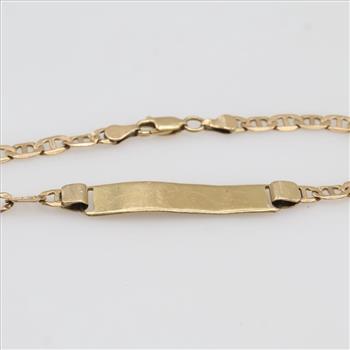 14kt Gold Name Plate Bracelet
