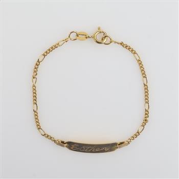 14kt Gold Name Plate Bracelet