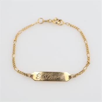14kt Gold Name Plate Bracelet