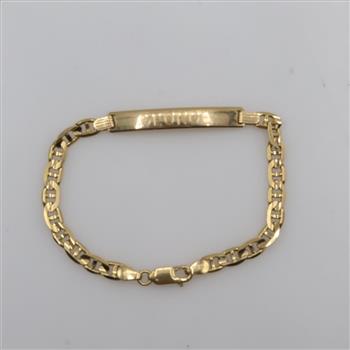 14kt Gold Name Plate Bracelet