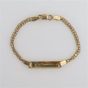 14kt Gold Name Plate Bracelet