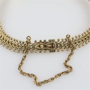 14kt Gold Name Plate Fancy Link Bracelet