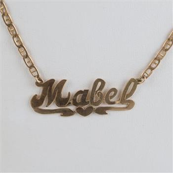 14kt Gold Name Plate Necklace
