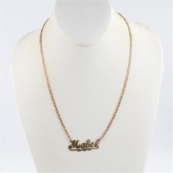 14kt Gold Name Plate Necklace