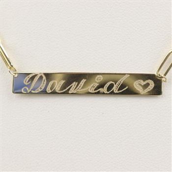 14kt Gold Name Plate Necklace