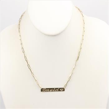14kt Gold Name Plate Necklace