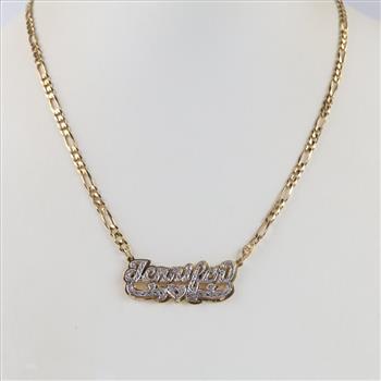 14kt Gold Name Plate Necklace