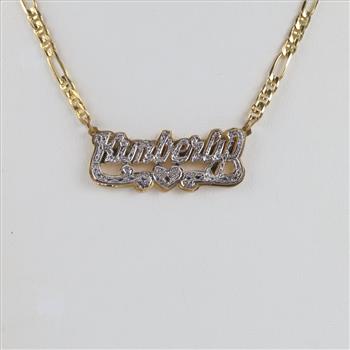 14kt Gold Name Plate Necklace