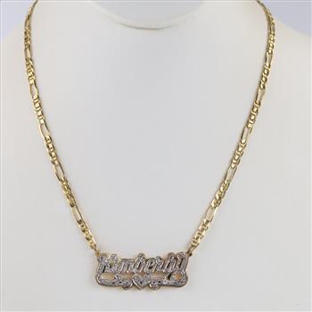 14kt Gold Name Plate Necklace