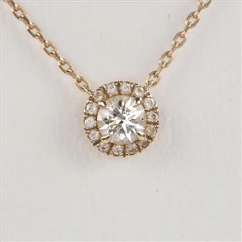 14kt Gold Necklace And Diamond Pendant