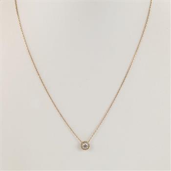 14kt Gold Necklace And Diamond Pendant