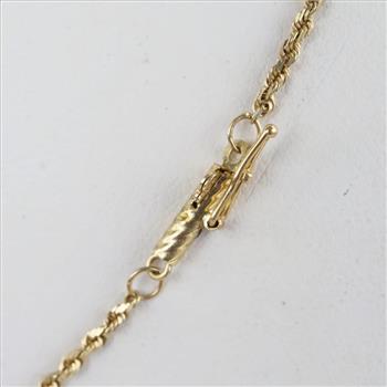 14kt Gold Necklace Opal And CZ Accent Pendant