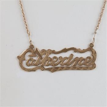 14kt Gold Necklace With 10kt Gold Name Pendant