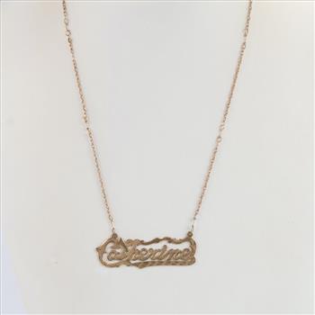 14kt Gold Necklace With 10kt Gold Name Pendant