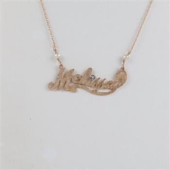 14kt Gold Necklace With Name Plate