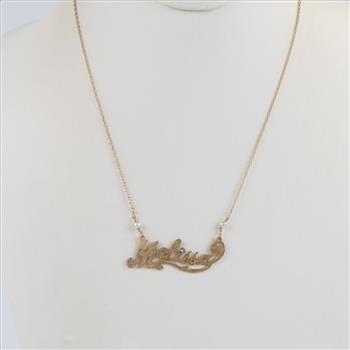 14kt Gold Necklace With Name Plate