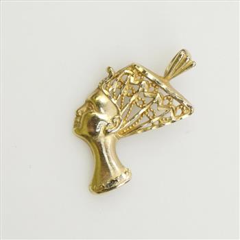 14kt Gold Nefertiti Head Pendant