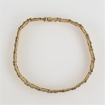 14kt Gold Nugget Style Panel Link Bracelet