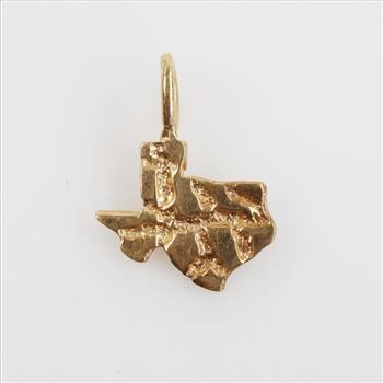 14kt Gold Nugget Style Texas Pendant