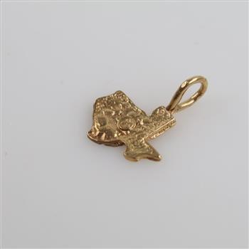 14kt Gold Nugget Style Texas Pendant