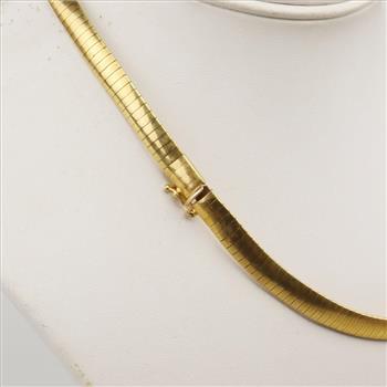 14kt Gold Omega Chain Necklace-Evaluated By Our Certified Gemologist-AGS/GIA