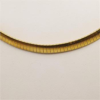 14kt Gold Omega Chain Necklace-Evaluated By Our Certified Gemologist-AGS/GIA