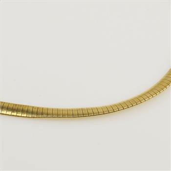 14kt Gold Omega Chain Necklace-Evaluated By Our Certified Gemologist-AGS/GIA