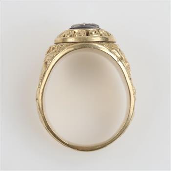 14kt Gold Onyx Diamond Class Ring -Evaluated By Our Certified Gemologist-AGS/GIA