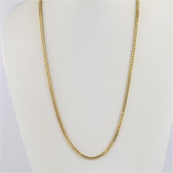 14kt Gold Open Box Hollow Link Necklace