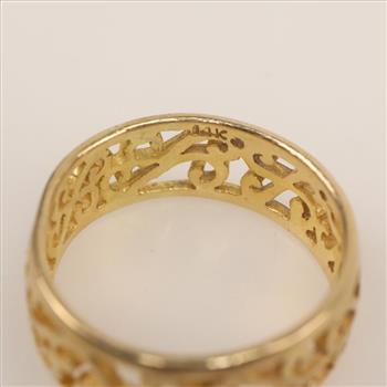 14kt Gold Open Scroll Band