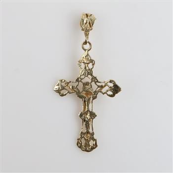 14kt Gold Openwork Cross Pendant