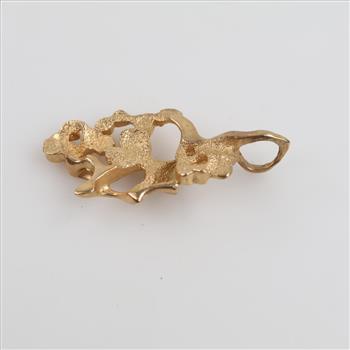 14kt Gold Openwork Nugget Pendant