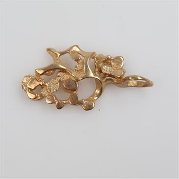 14kt Gold Openwork Nugget Pendant