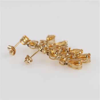 14kt Gold Orange Stone Dangle Earrings