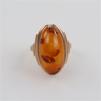 14kt Gold Orange Stone Ring