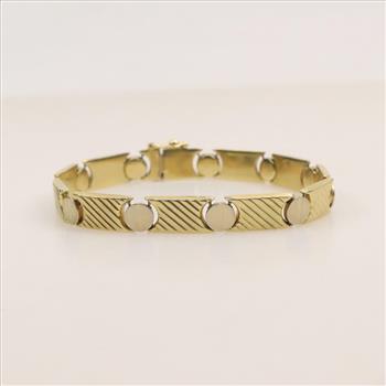 14kt Gold Panel Link Bracelet