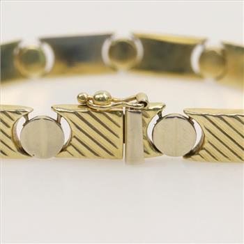 14kt Gold Panel Link Bracelet