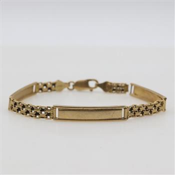 14kt Gold Panel Link Bracelet