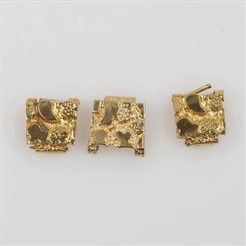 14kt Gold Panel Links, 3 Pieces