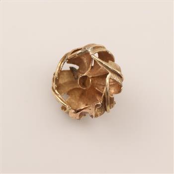 14kt Gold Pearl And Ruby Pendant