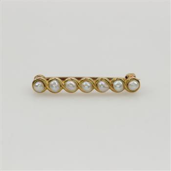 14kt Gold Pearl Brooch