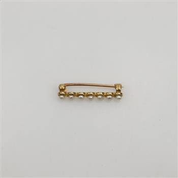 14kt Gold Pearl Brooch