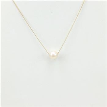 14kt Gold Pearl Cable Necklace