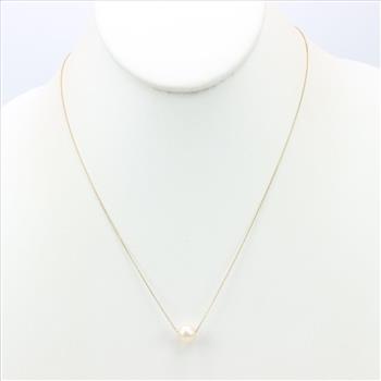14kt Gold Pearl Cable Necklace