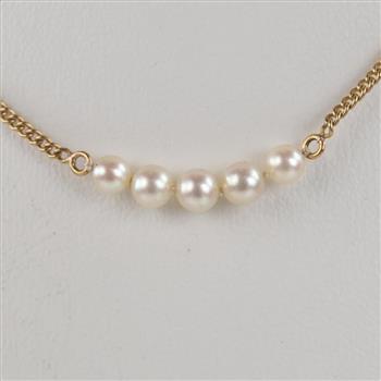 14kt Gold Pearl Necklace