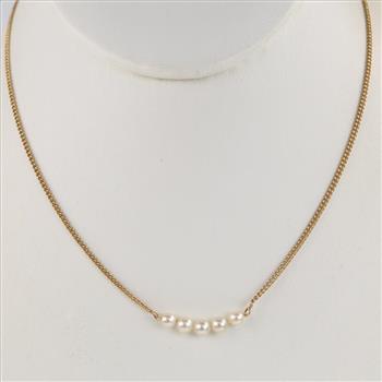 14kt Gold Pearl Necklace