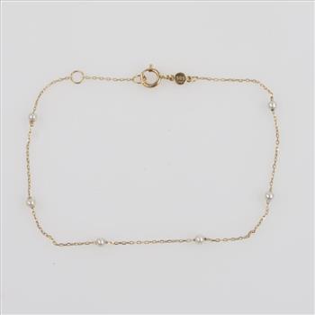 14kt Gold Pearl Seed Bead Bracelet