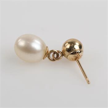 14kt Gold Pearl Single Earring