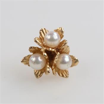 14kt Gold Pearl Stud Earring