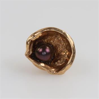 14kt Gold Pearl Tie Tack